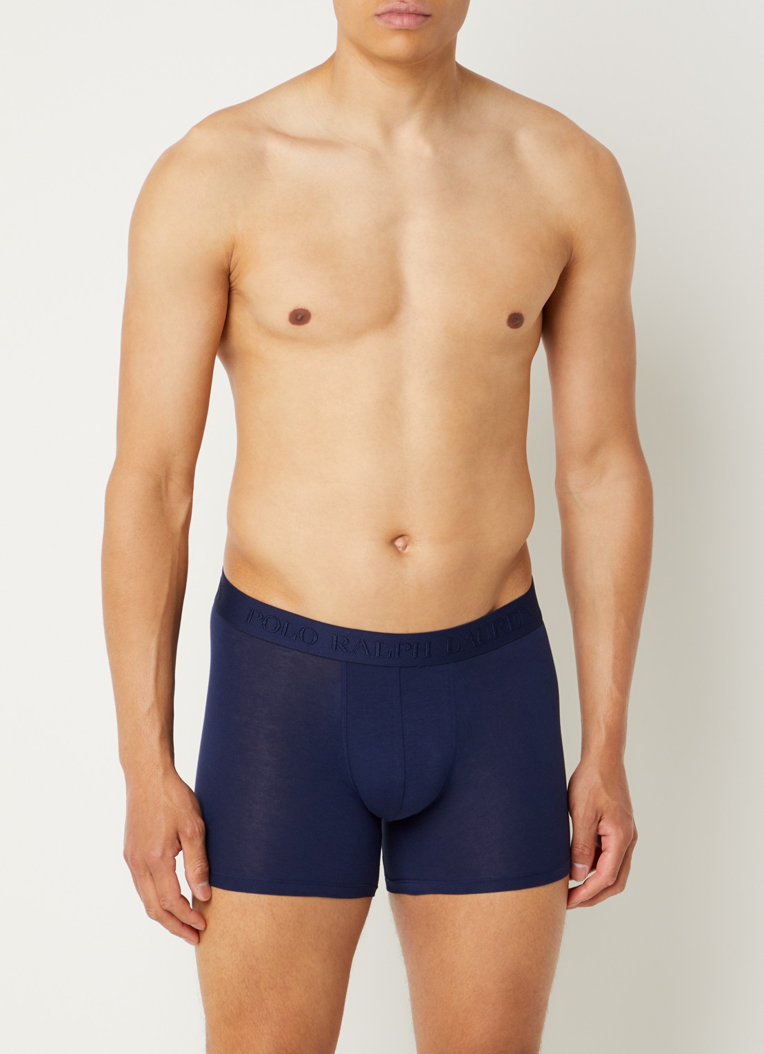 Ralph Lauren Boxer met logoband in 3-pack - detail donkerblauw