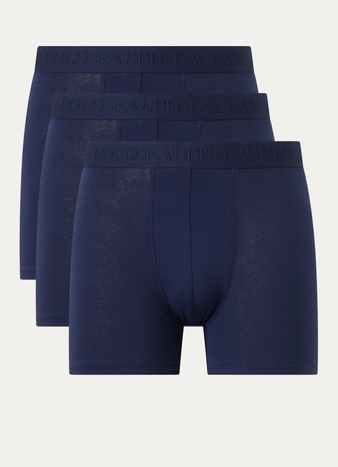 Ralph Lauren Boxer met logoband in 3-pack - voorkant 2 donkerblauw