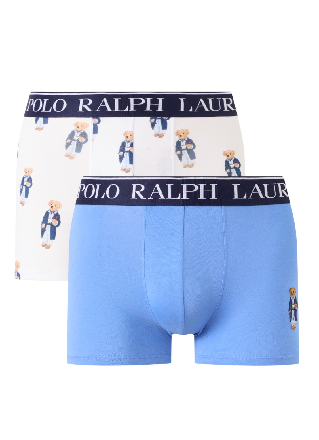 Ralph Lauren Boxershorts met logoband in 2-pack - voorkant 3 blauw