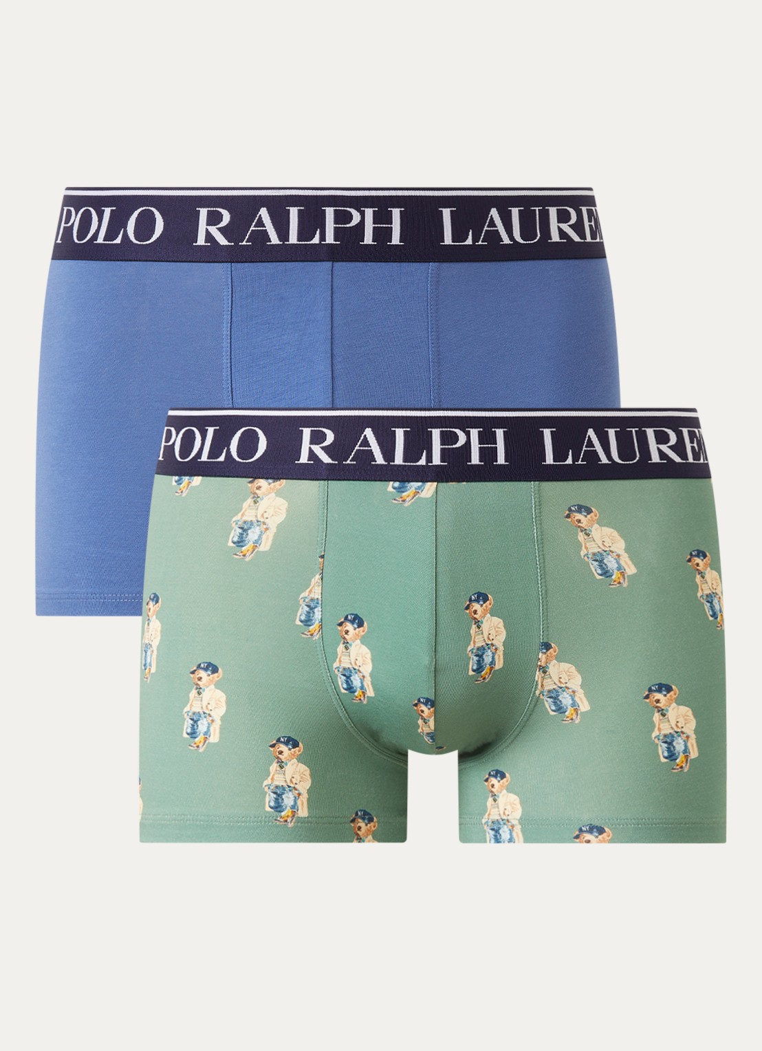 Ralph Lauren Boxershorts met logoband in 2-pack - voorkant groen