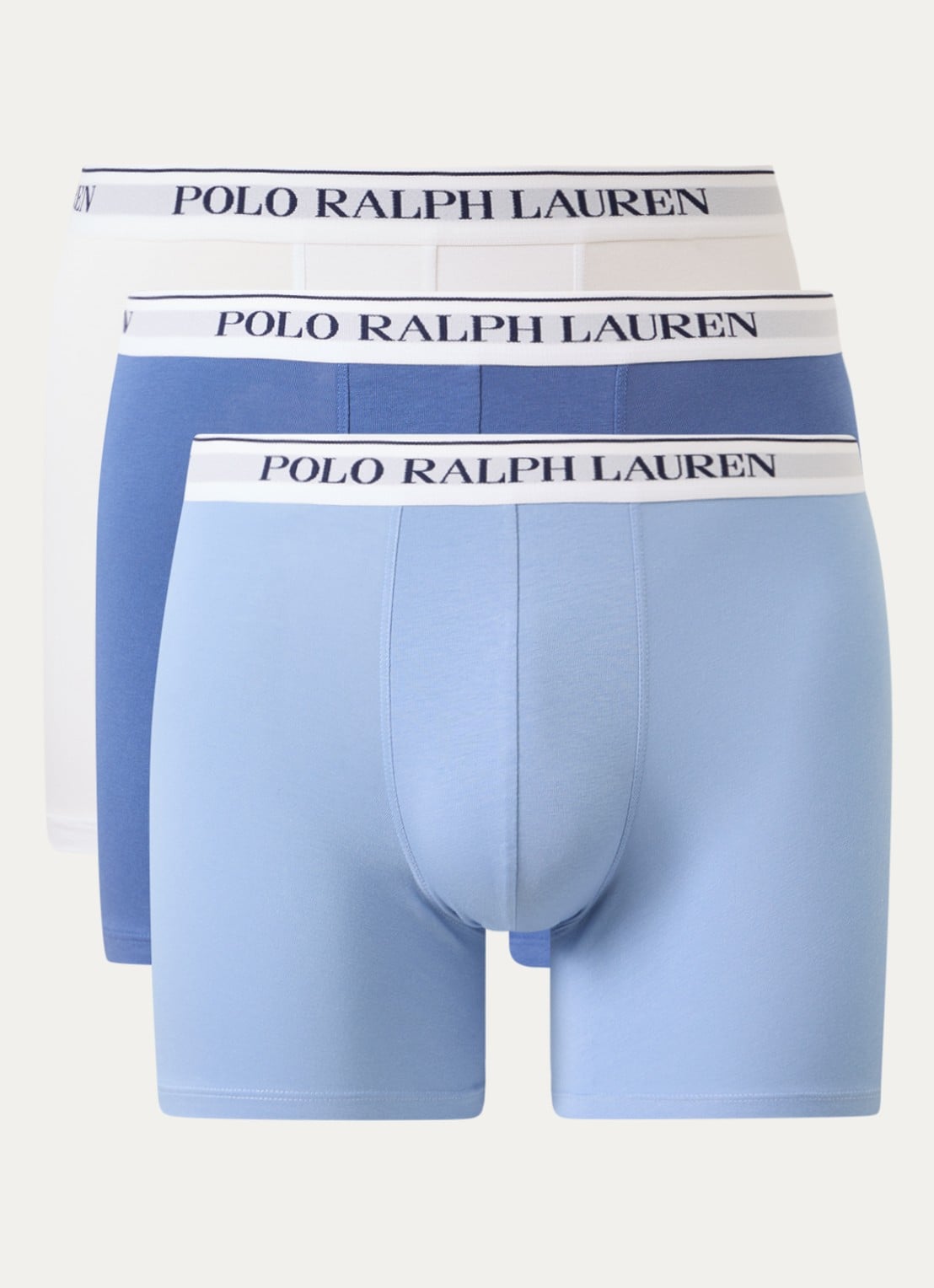 Ralph Lauren Boxershorts met logoband in 3-pack - voorkant wit