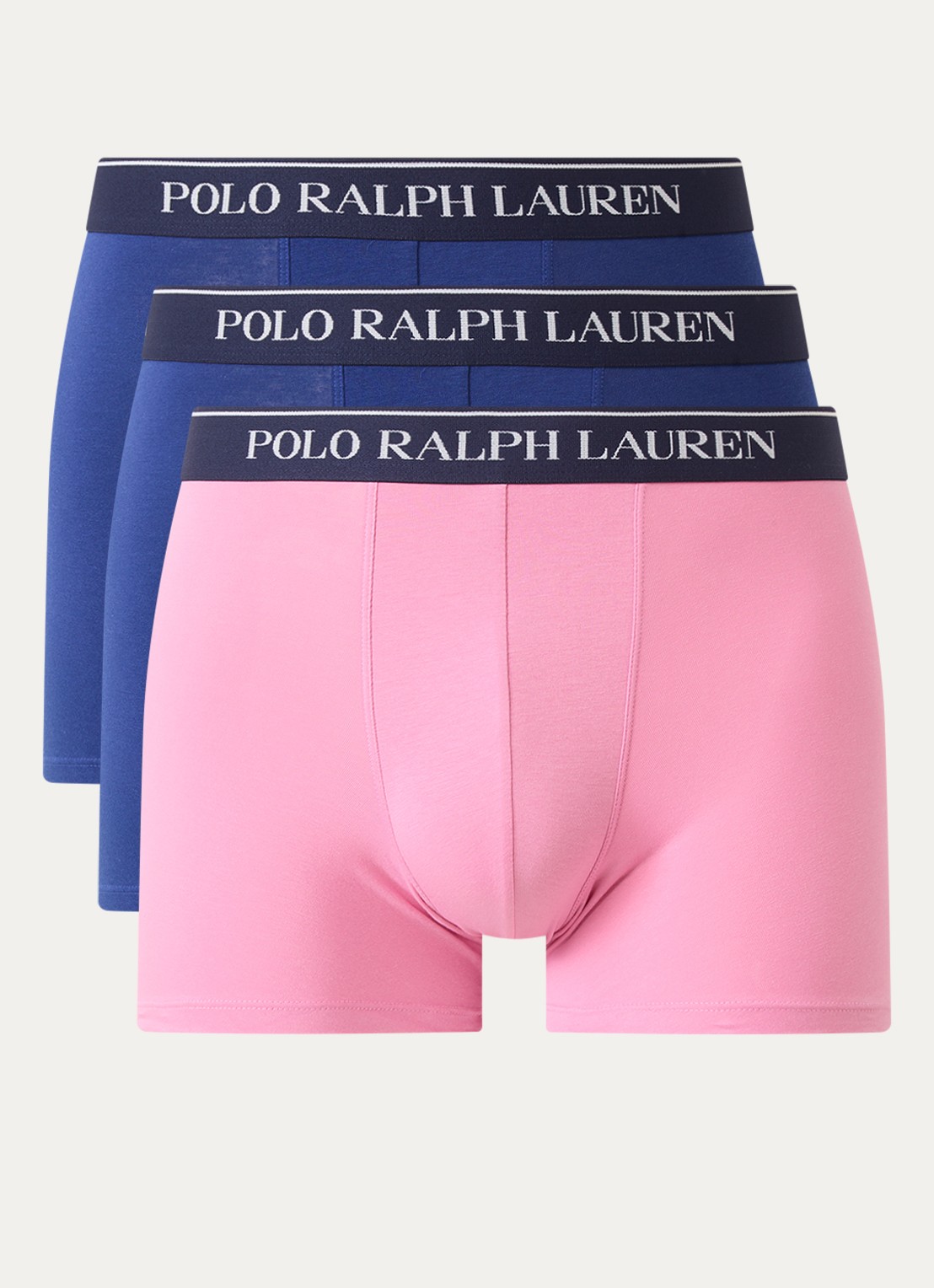 Ralph Lauren Boxershorts met logoband in 3-pack - voorkant roze