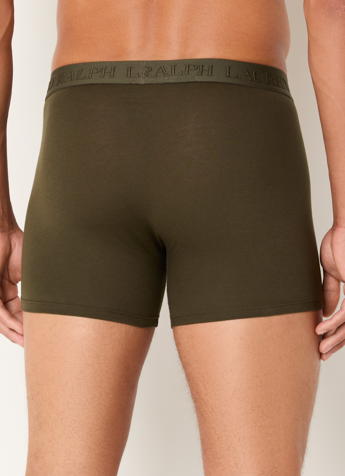Ralph Lauren Boxershorts met logoband in 3-pack - achterkant 3 legergroen