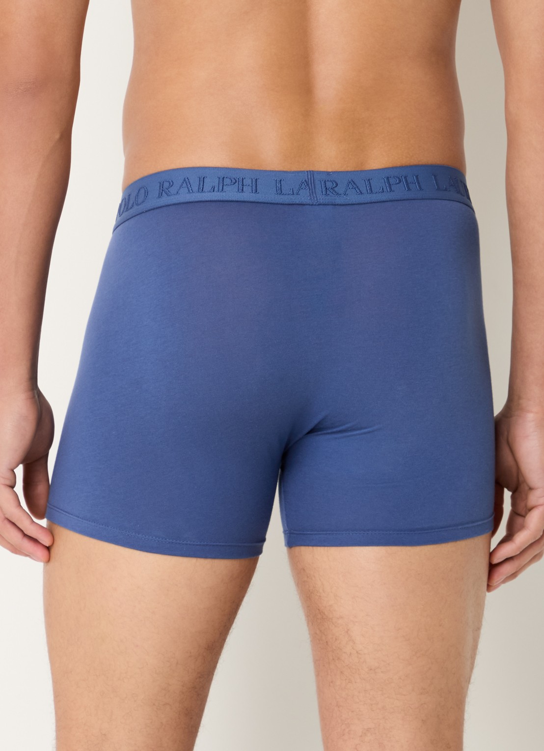 Ralph Lauren Boxershorts met logoband in 3-pack - achterkant blauw