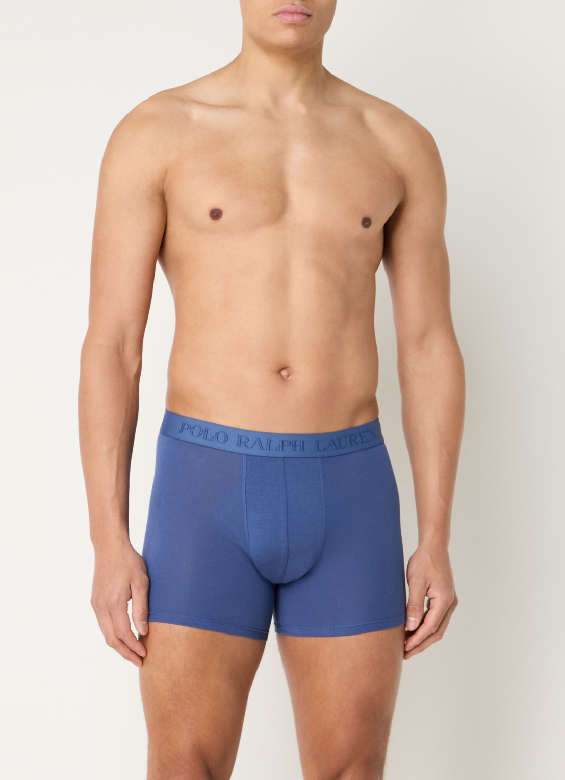 Ralph Lauren Boxershorts met logoband in 3-pack - voorkant 3 blauw