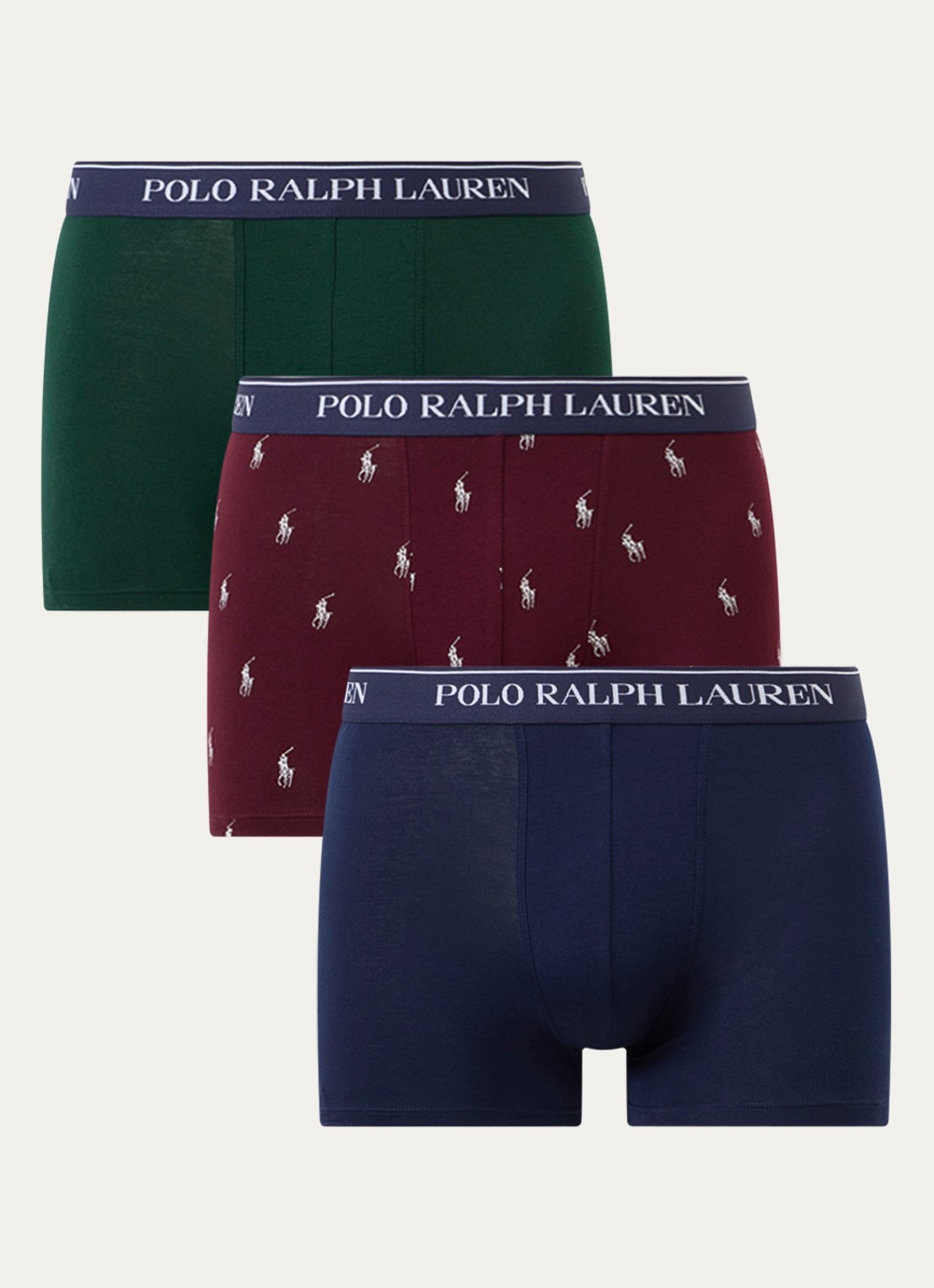Ralph Lauren Boxershorts met logoband in 3-pack - voorkant groen