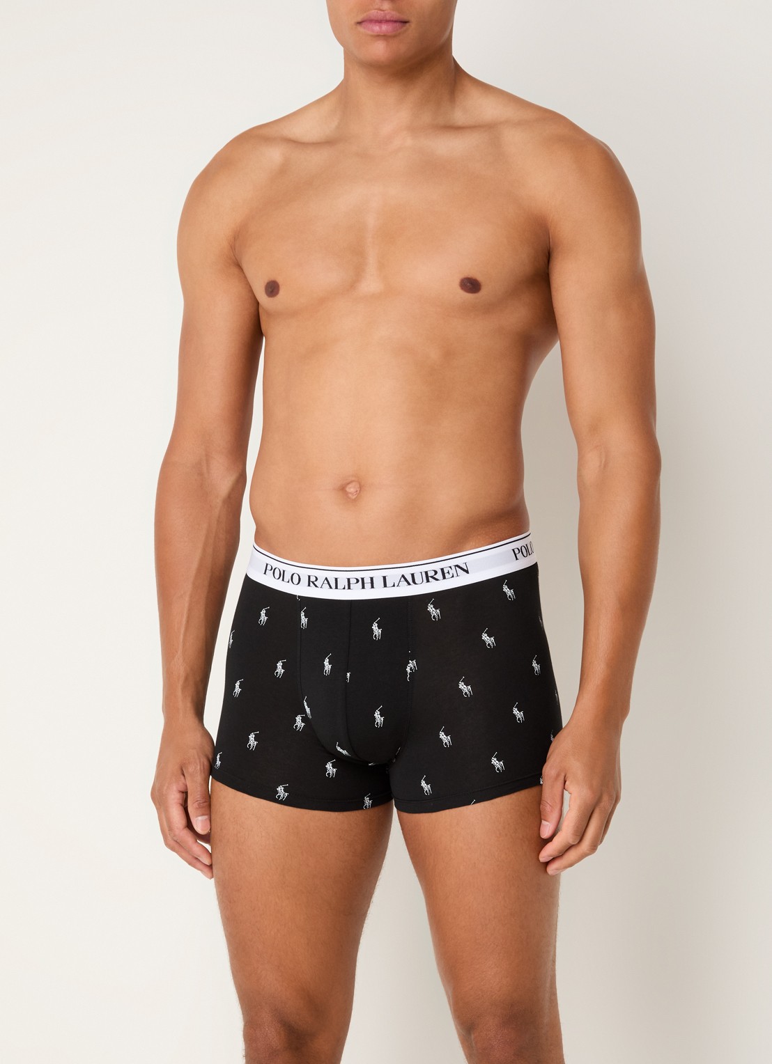 Ralph Lauren Boxershorts met logoband in 3-pack - voorkant 4 wit