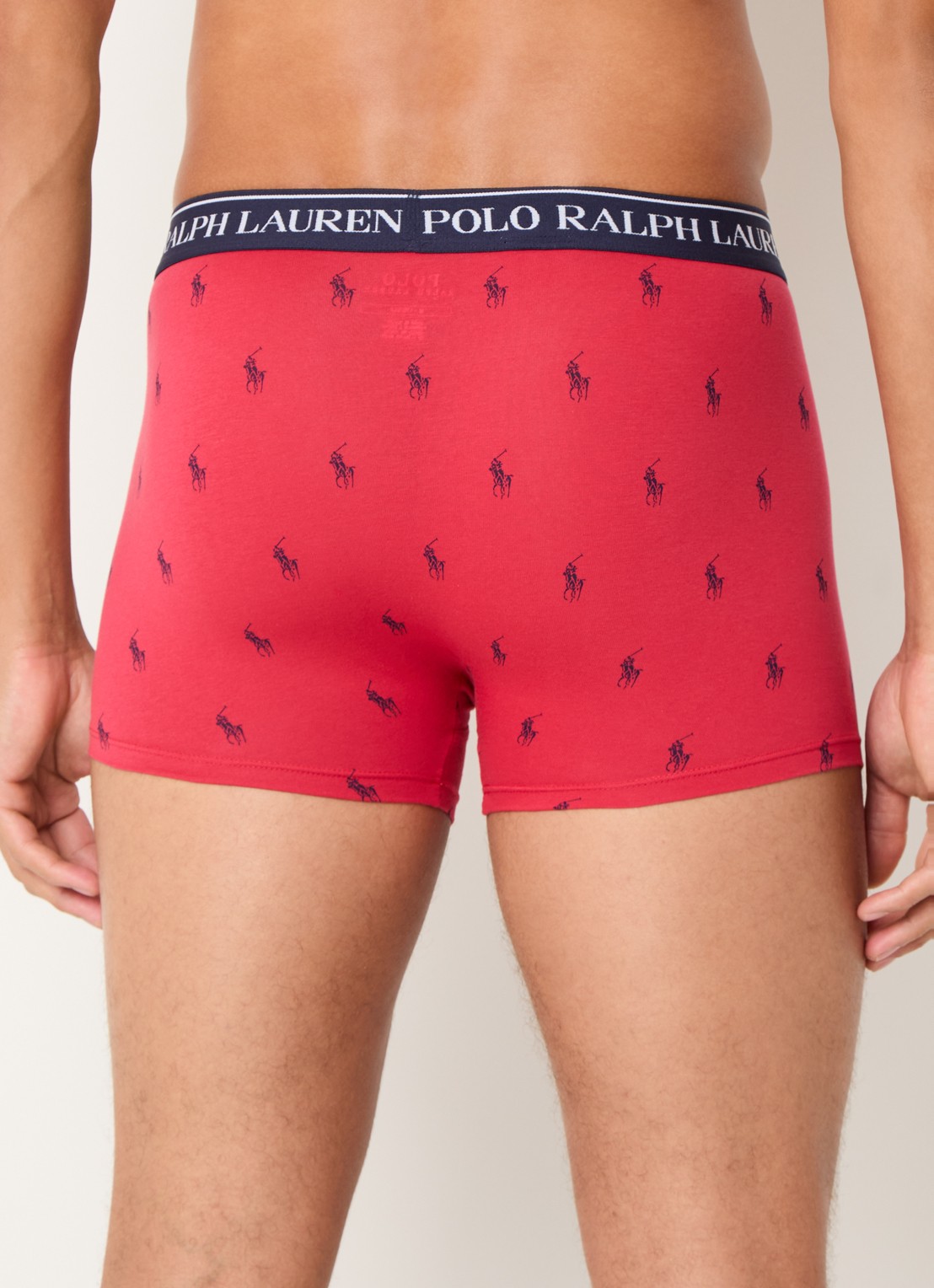 Ralph Lauren Boxershorts met logoband in 3-pack - achterkant 3 rood