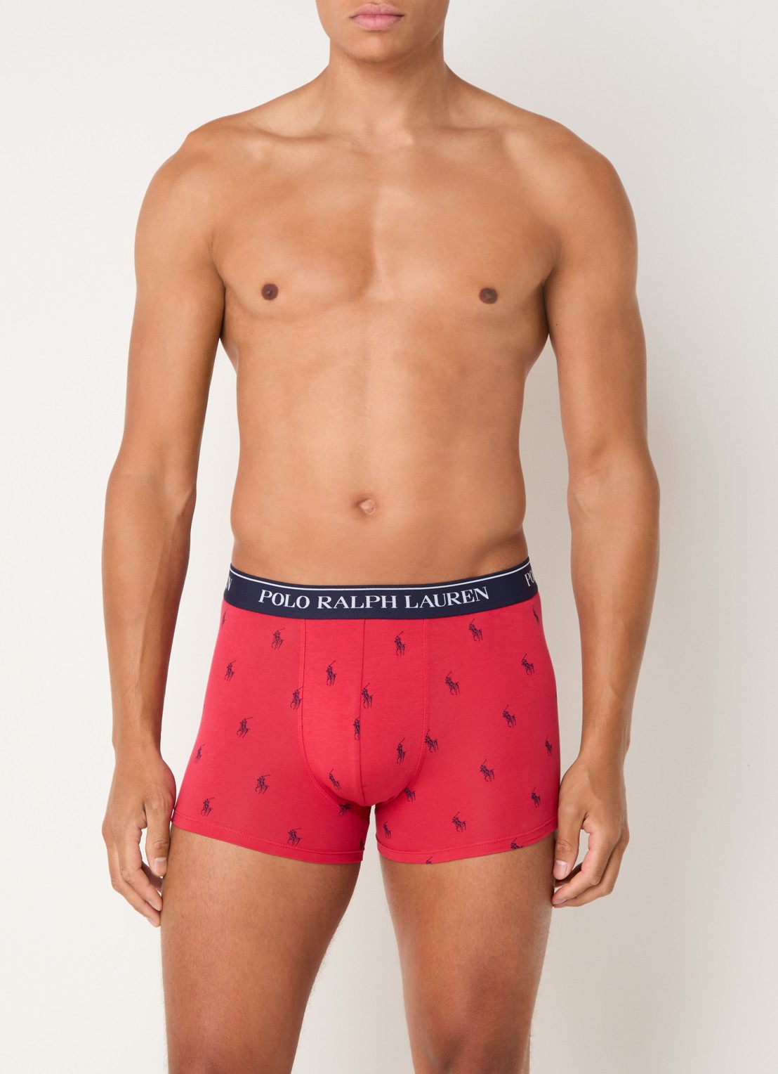 Ralph Lauren Boxershorts met logoband in 3-pack - voorkant 2 rood