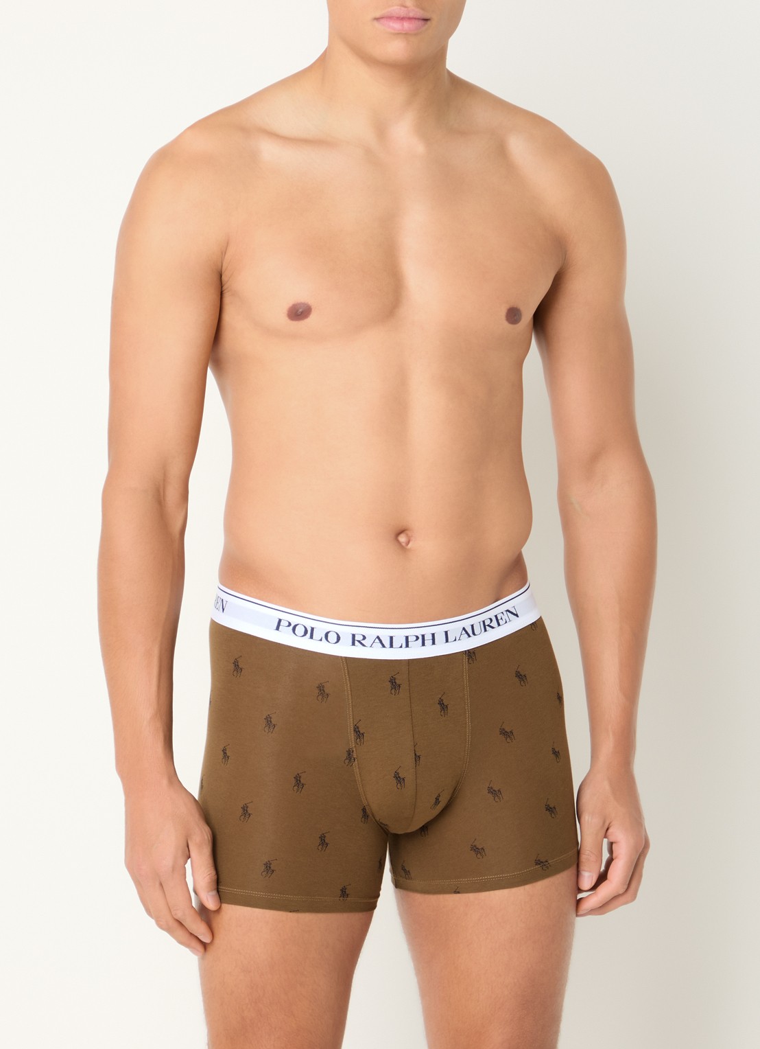 Ralph Lauren Boxershorts met logoband in 3-pack - voorkant 3 bruin