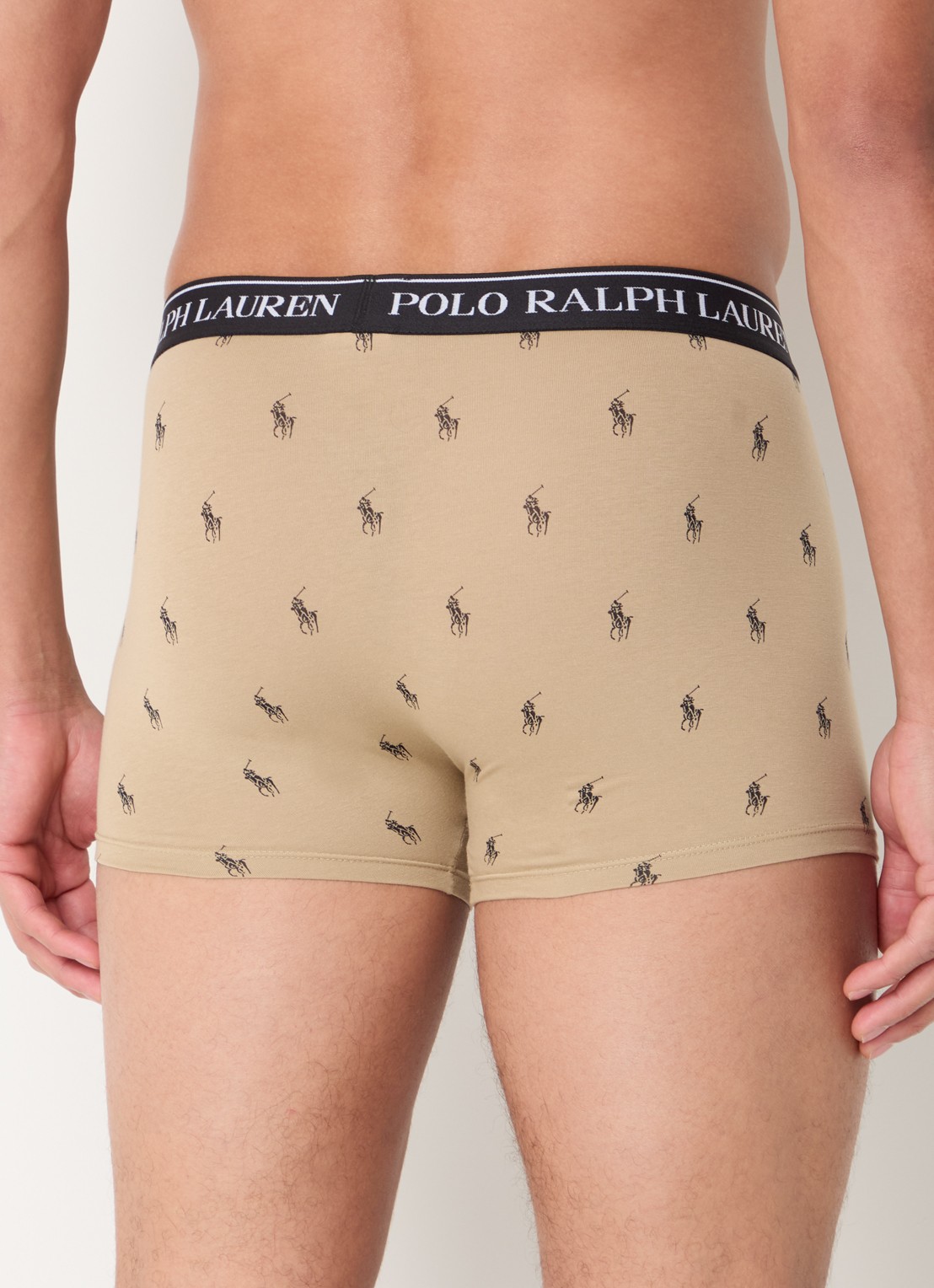 Ralph Lauren Boxershorts met logoband in 3-pack - achterkant khaki
