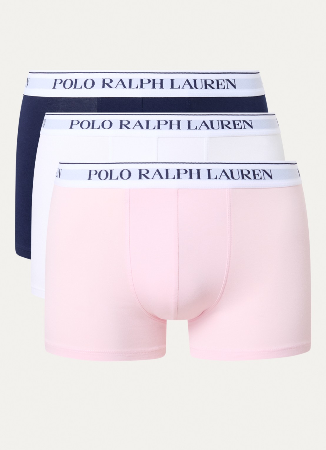 Ralph Lauren Boxershorts met logoband in 3-pack - voorkant 3 lichtblauw