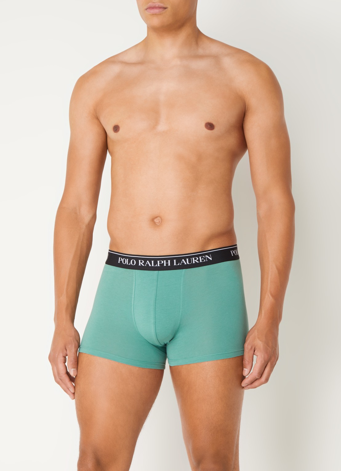 Ralph Lauren Boxershorts met logoband in 3-pack - voorkant 4 mosgroen