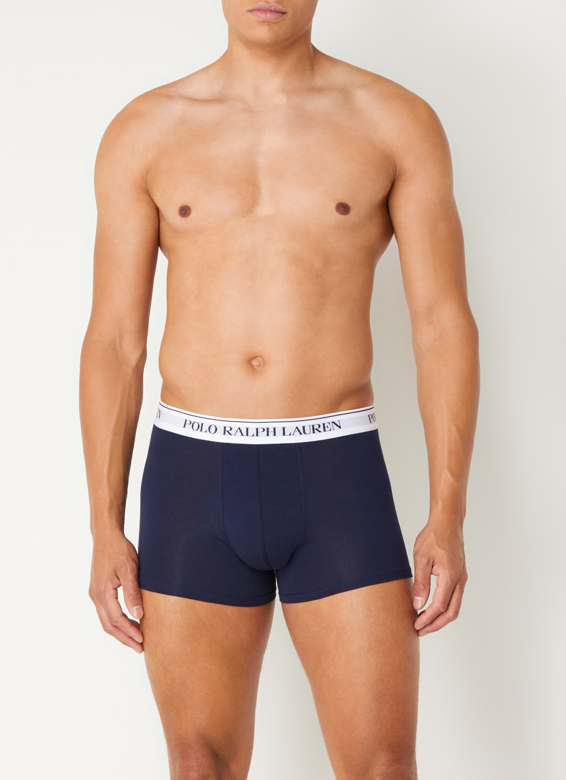 Ralph Lauren Boxershorts met logoband in 3-pack - voorkant 3 staalblauw
