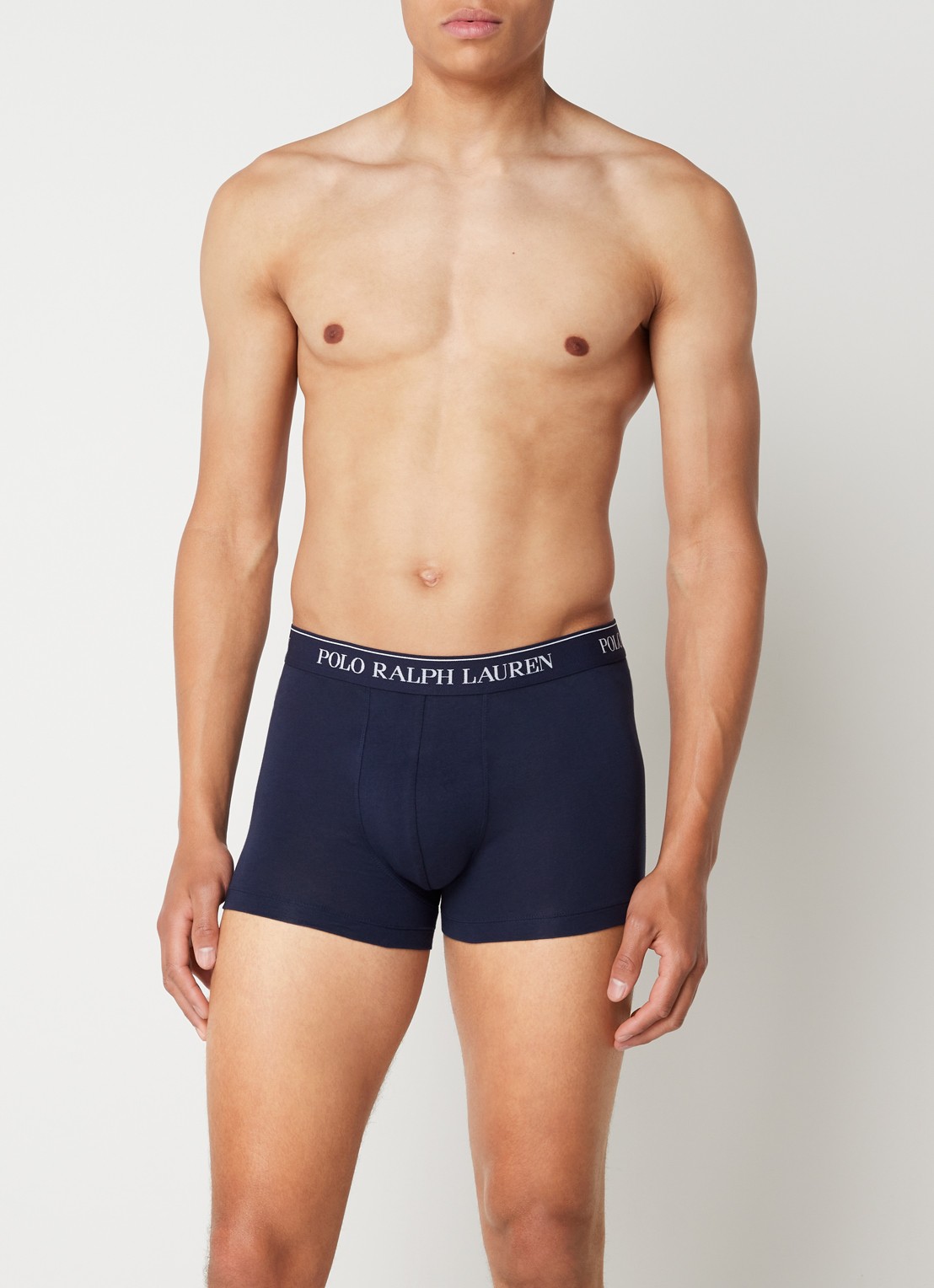 Ralph Lauren Boxershorts met logoband in 3-pack - voorkant 3 kobaltblauw