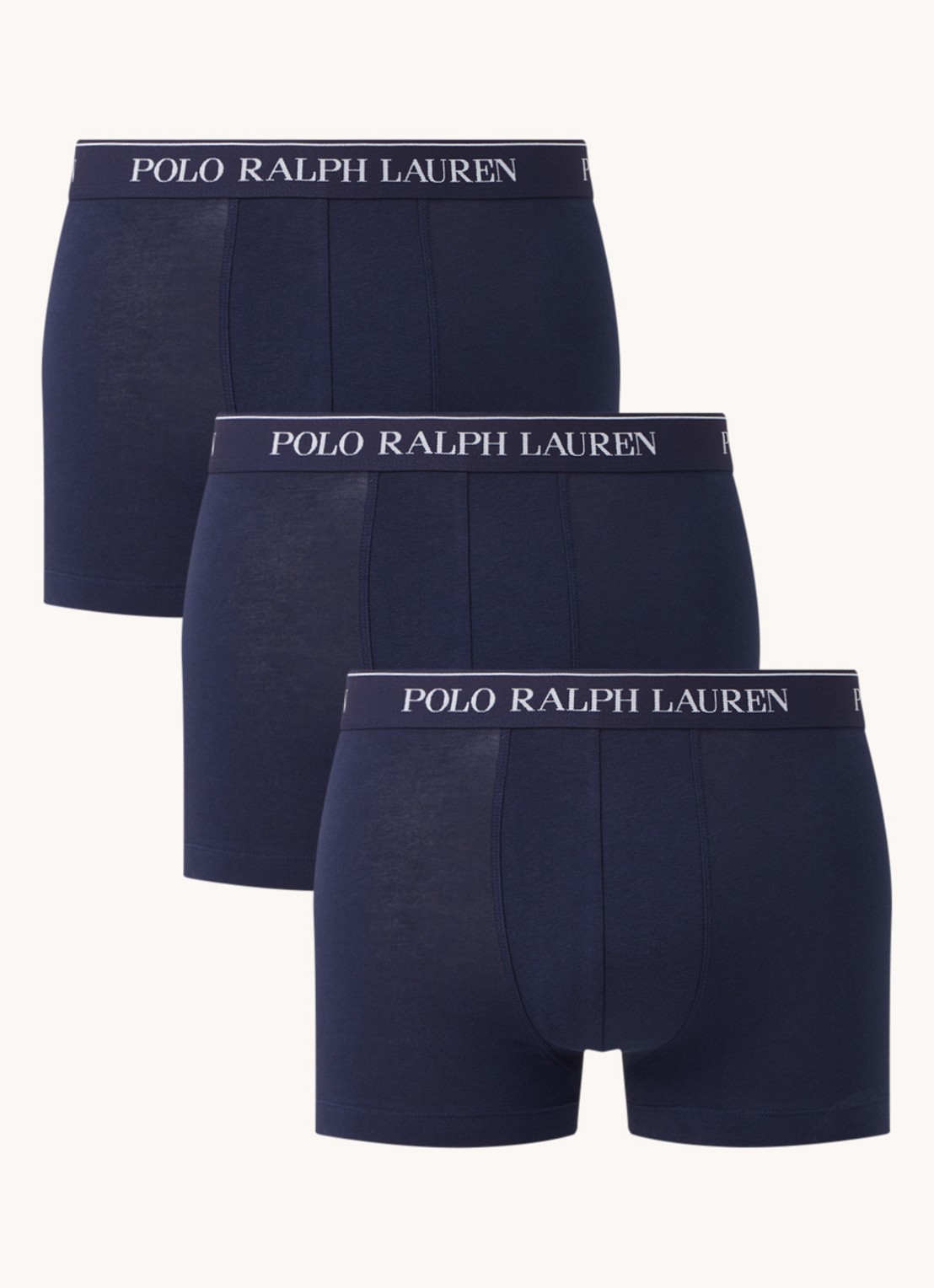 Ralph Lauren Boxershorts met logoband in 3-pack - voorkant 3 donkerblauw