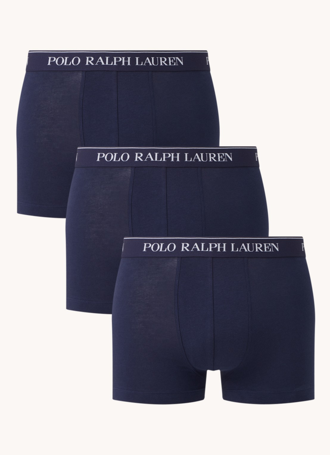 Ralph Lauren Boxershorts met logoband in 3-pack - voorkant 3 3pk cr nvy/cr nvy/ cr nvy