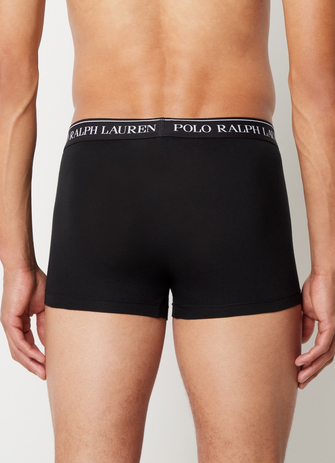 Ralph Lauren Boxershorts met logoband in 3-pack - achterkant 3pk white/polo blk/andover htr