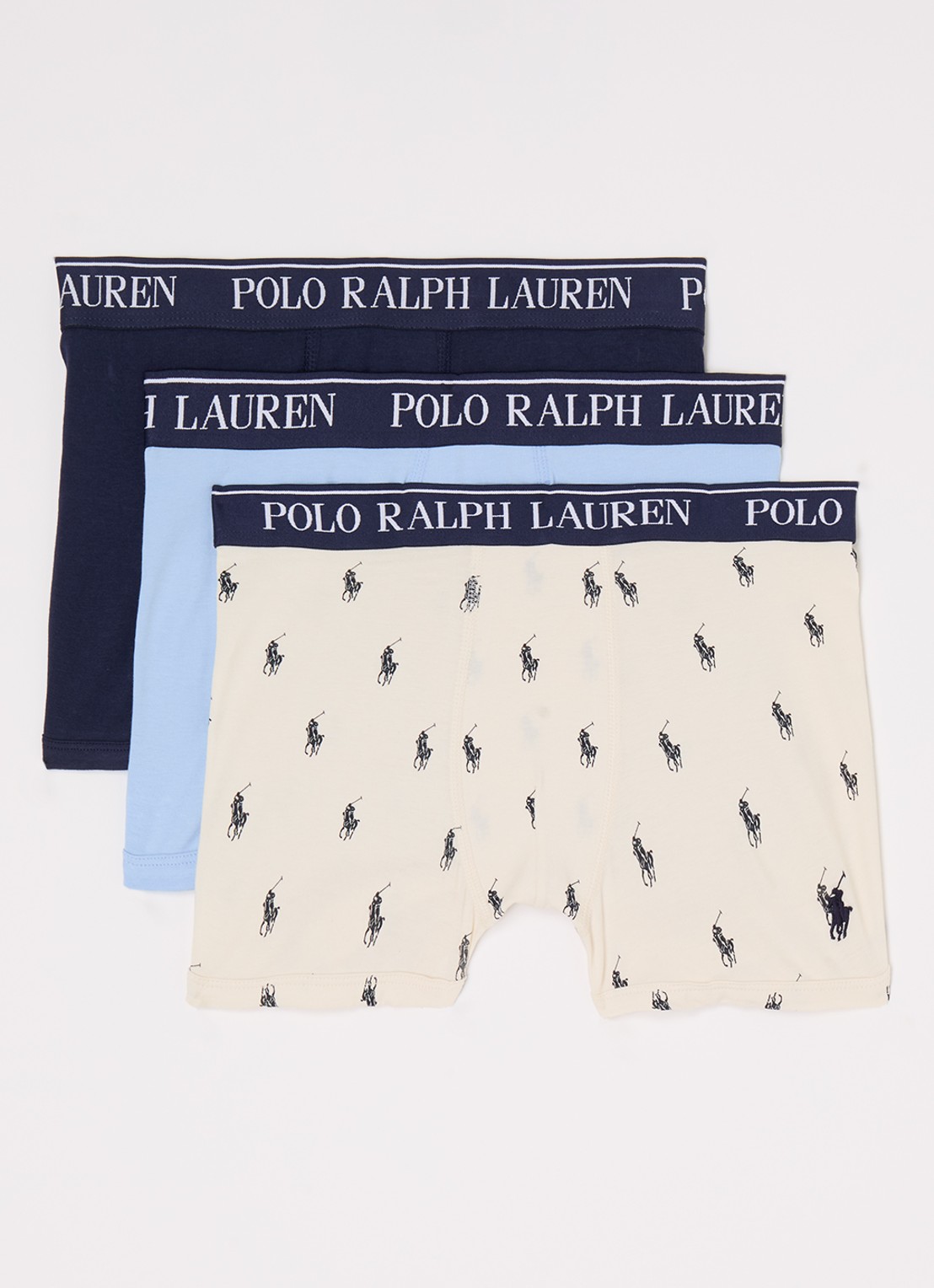 Ralph Lauren Boxershorts met logoband in 3-pack - voorkant lichtblauw