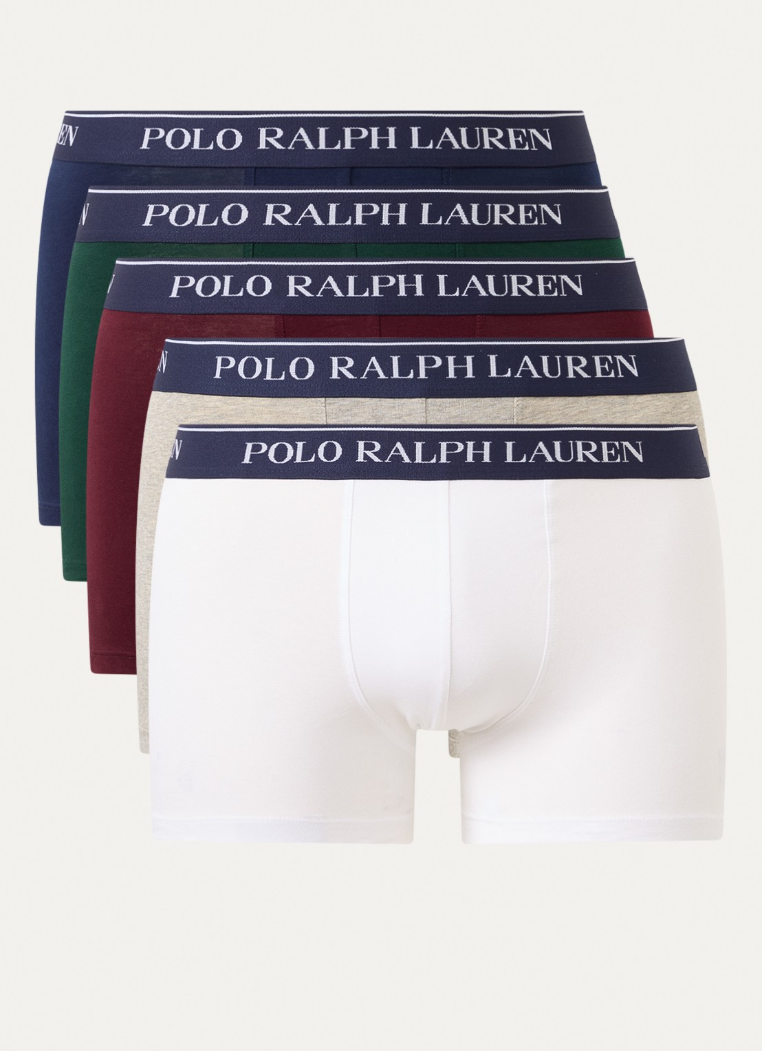 Ralph Lauren Boxershorts met logoband in 5-pack - voorkant 3 donkerblauw