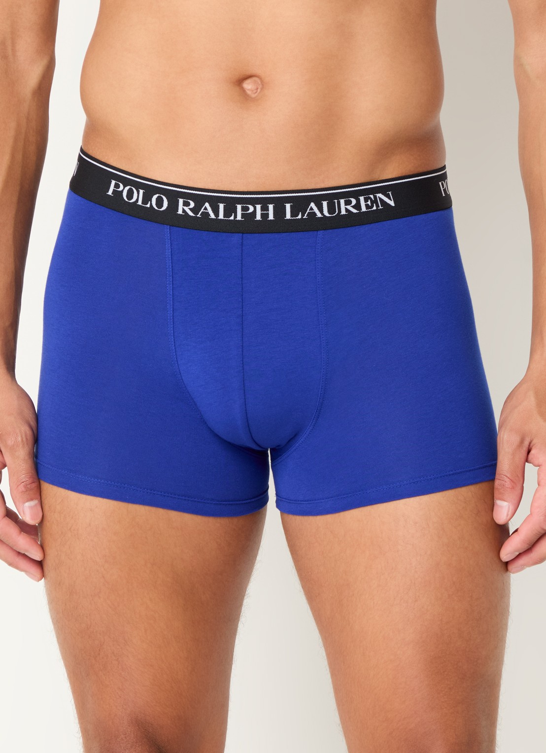Ralph Lauren Boxershorts met logoband in 5-pack - detail kobaltblauw