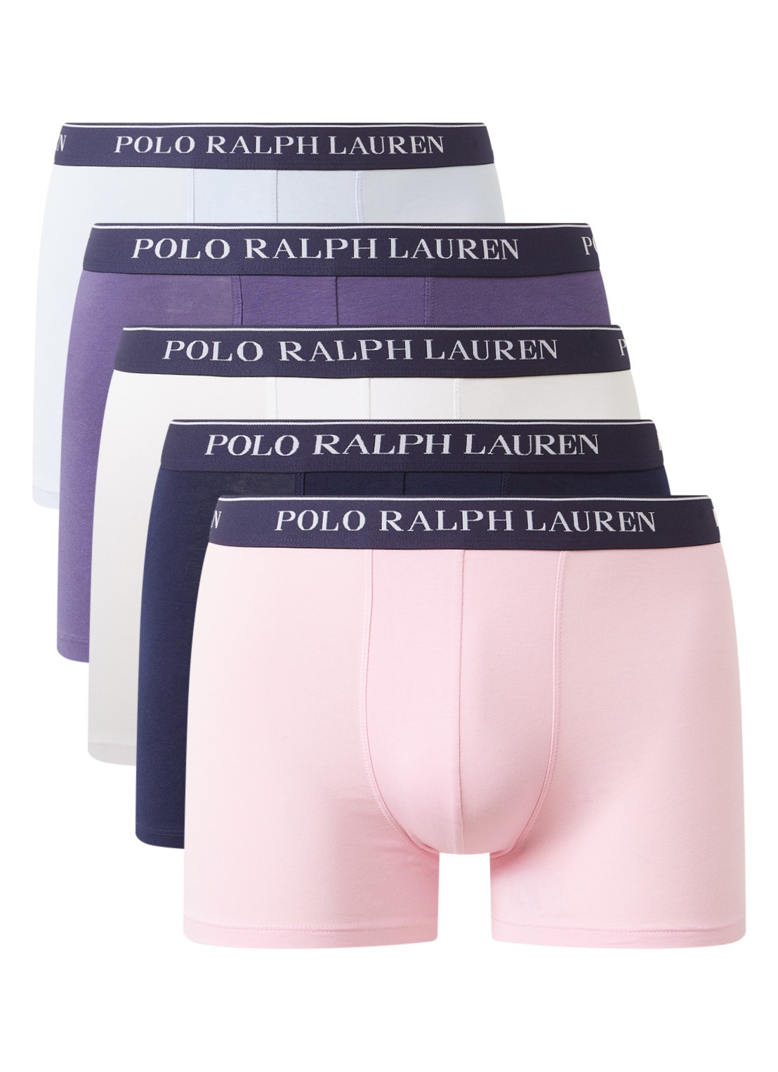 Ralph Lauren Boxershorts met logoband in 5-pack - voorkant 3 roze