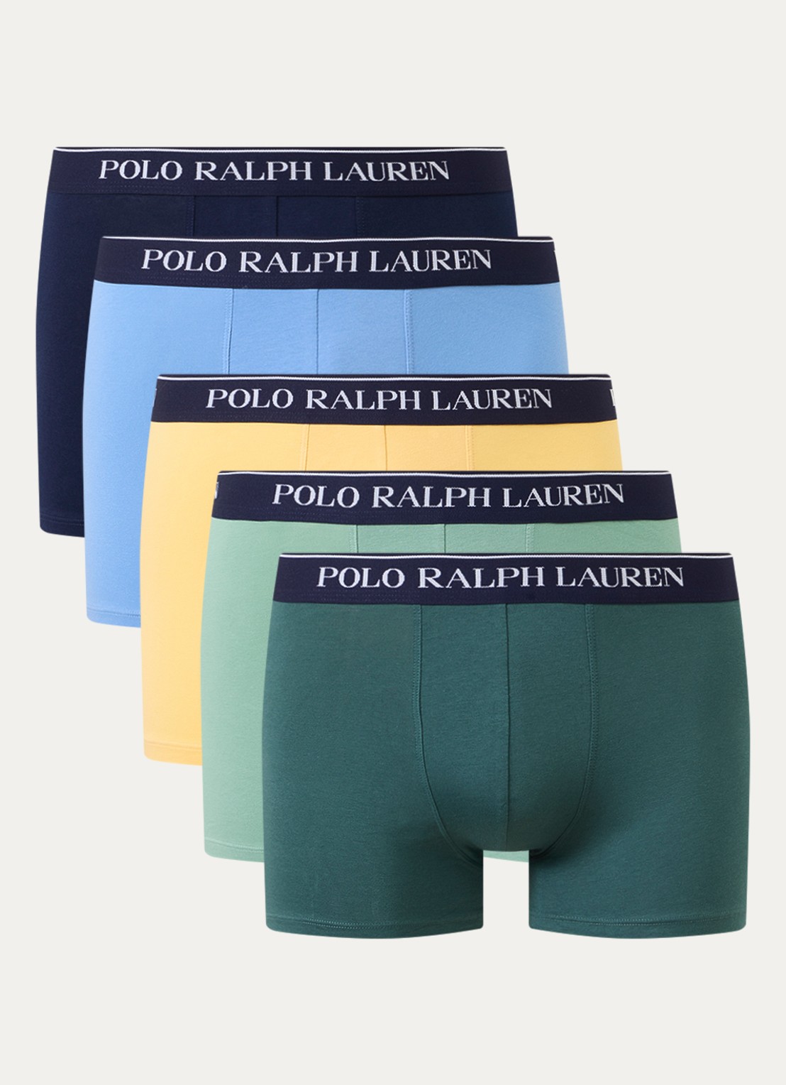 Ralph Lauren Boxershorts met logoband in 5-pack - voorkant 3 geel