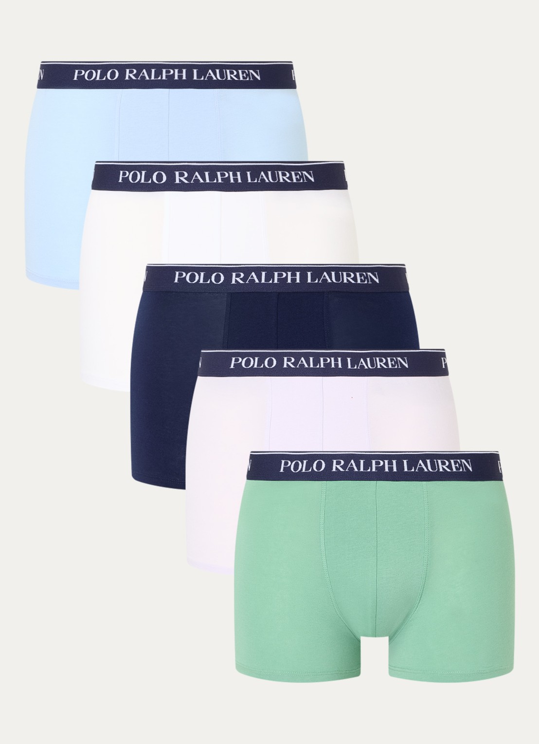 Ralph Lauren Boxershorts met logoband in 5-pack - voorkant 3 donkerblauw