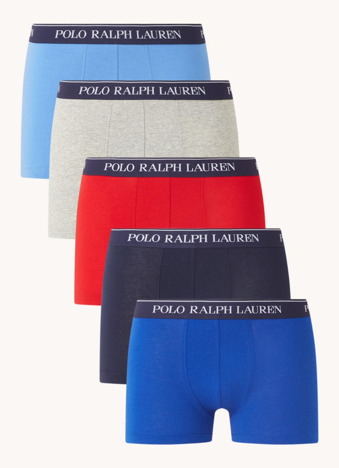 Ralph Lauren Boxershorts met logoband in 5-pack - voorkant 2 rood
