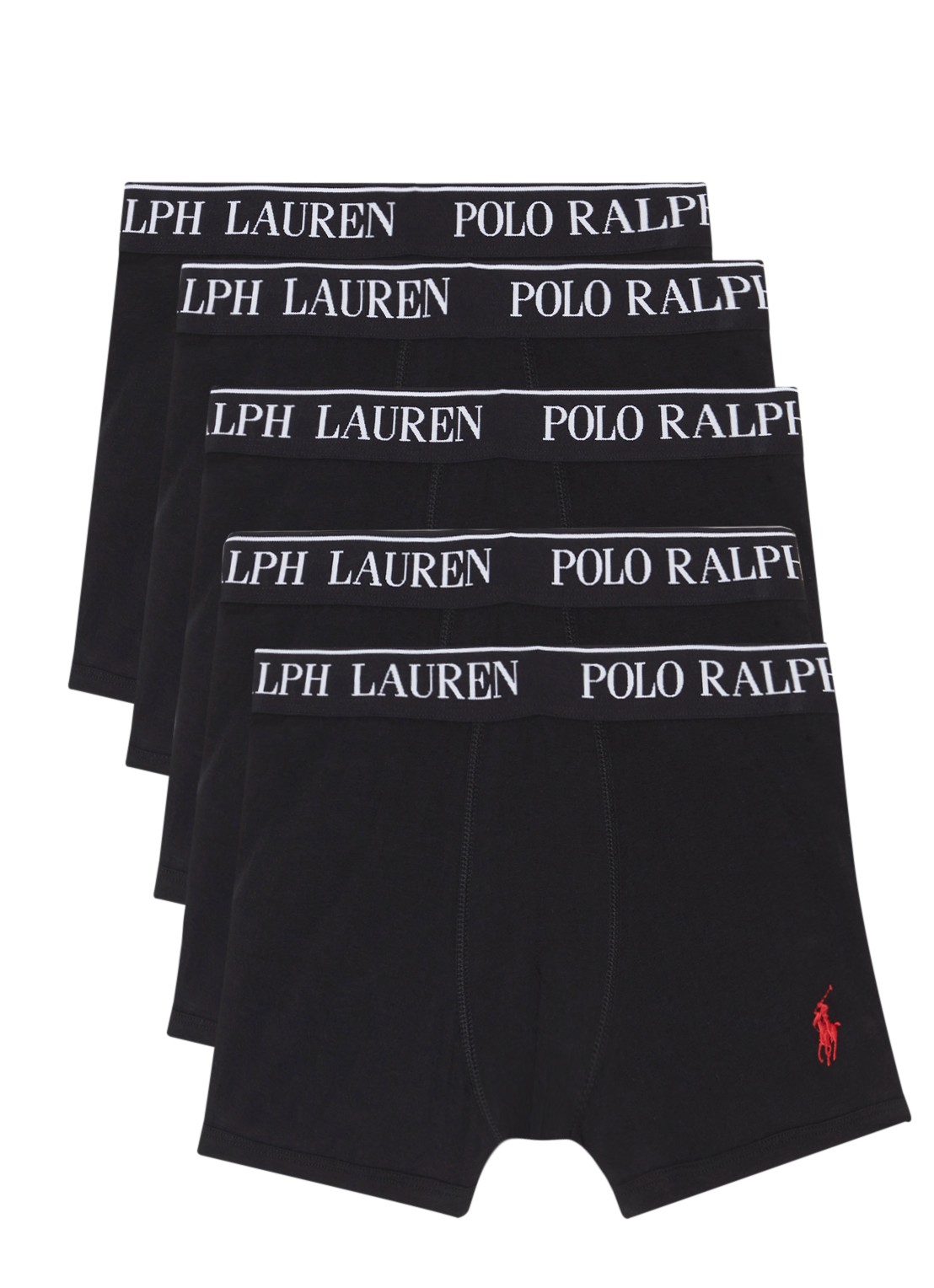 Ralph Lauren Boxershorts met logoband in 5-pack  - voorkant zwart