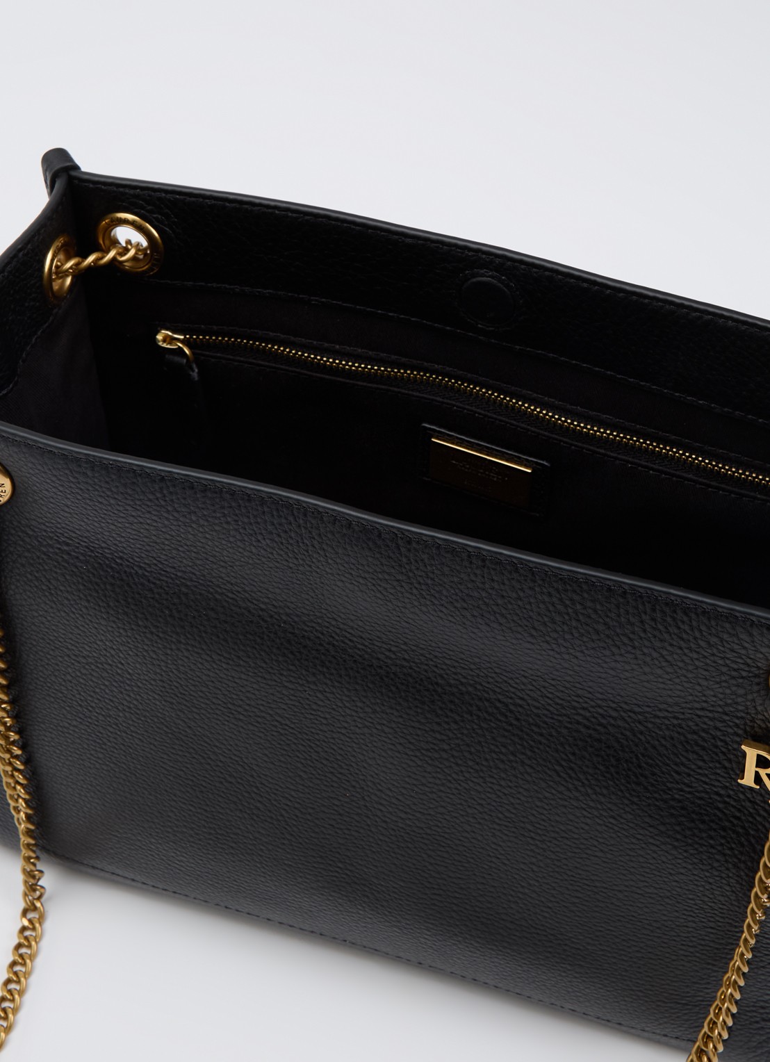 Ralph Lauren Bradley Medium schoudertas van leer - detail 2 zwart