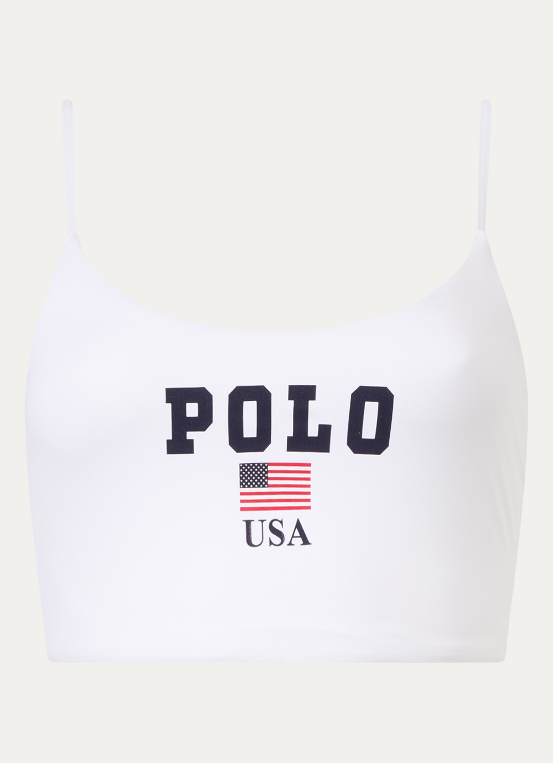 Ralph Lauren Bralette bikinitop met logoprint - voorkant 2 wit