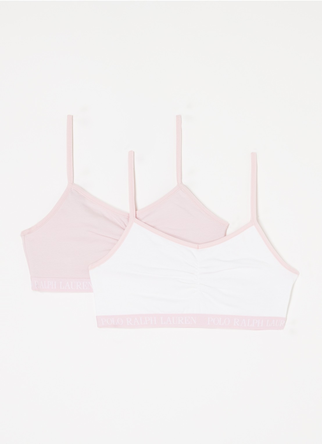 Ralph Lauren Bralette met logoband in 2-pack - voorkant lichtroze