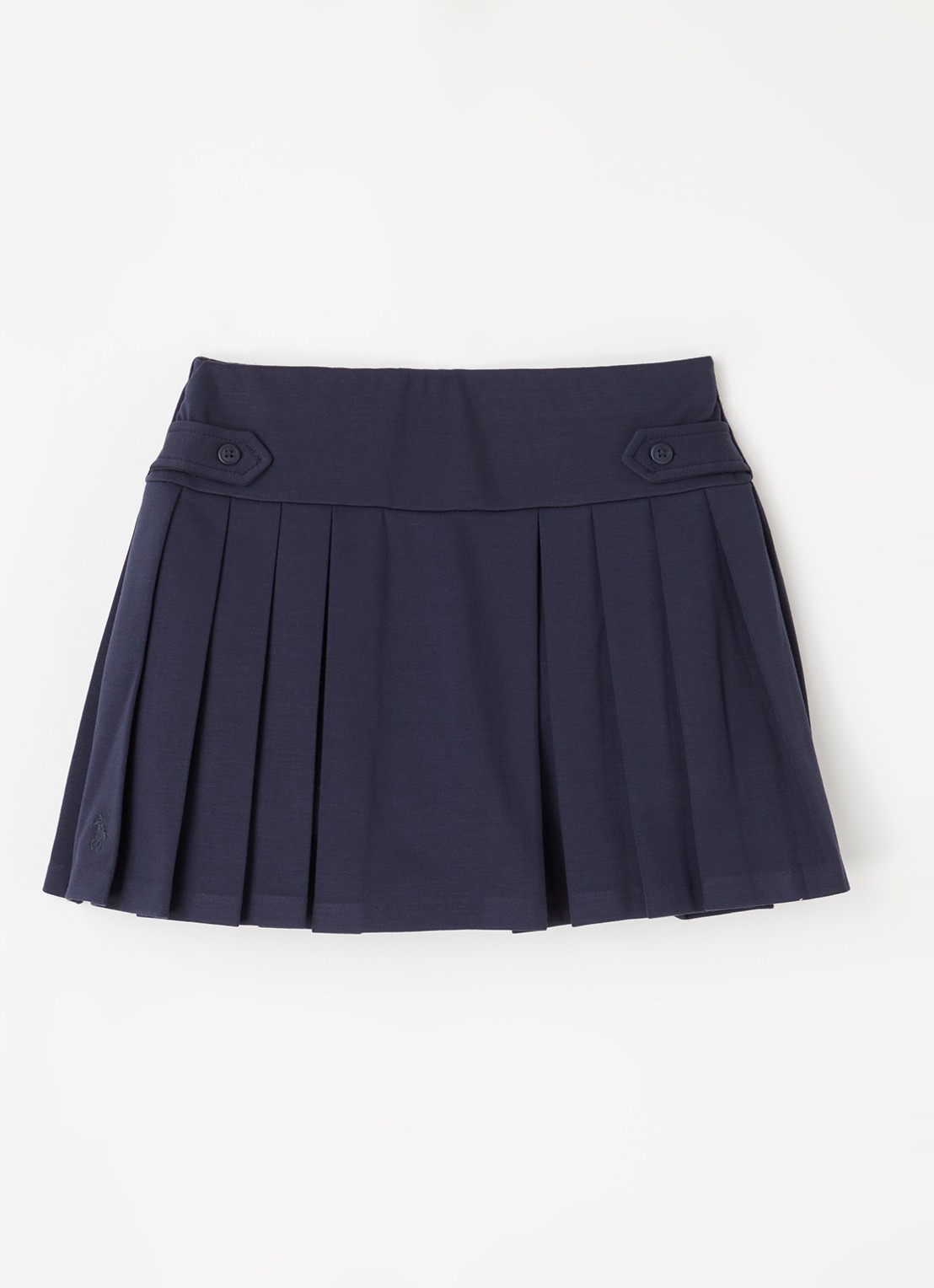 Ralph Lauren Broekrok van jersey met plooidetail  - voorkant 2 donkerblauw