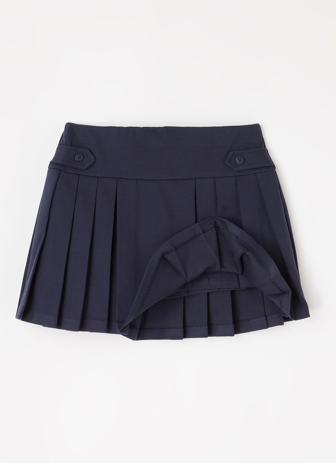 Ralph Lauren Broekrok van jersey met plooidetail  - voorkant 3 donkerblauw