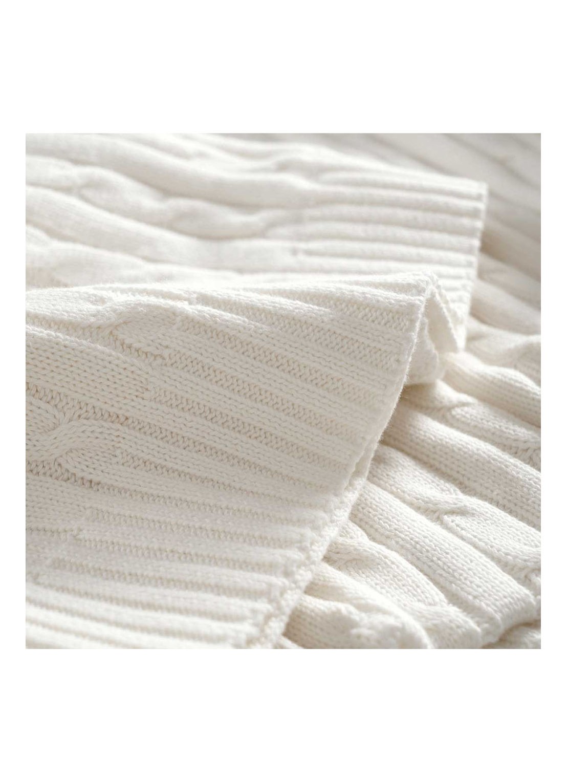 Ralph Lauren Cable plaid 127 x 178 cm - detail steenrood