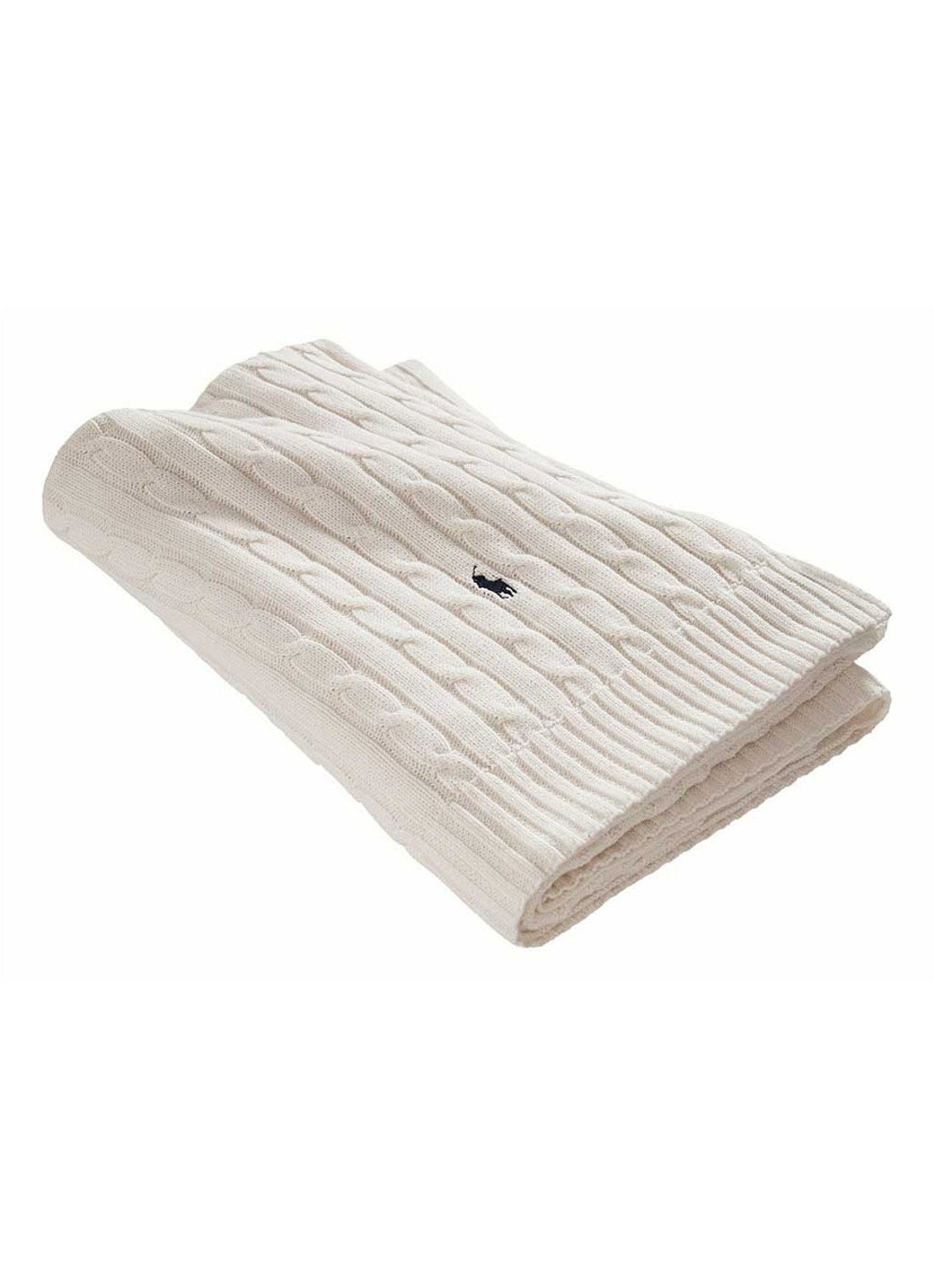 Ralph Lauren Cable plaid 127 x 178 cm - voorkant 2 steenrood