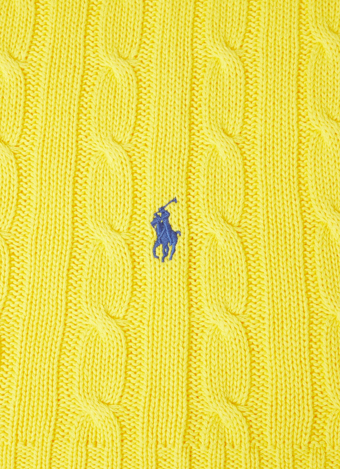 Ralph Lauren Cable plaid van katoen 127 x 177 cm - detail 3 geel