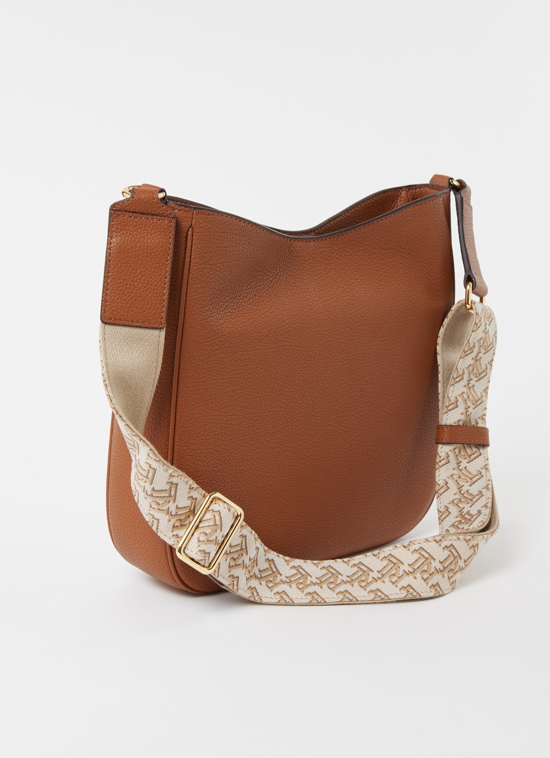 Ralph Lauren Cameryn Medium crossbodytas van leer - achterkant 3 cognac