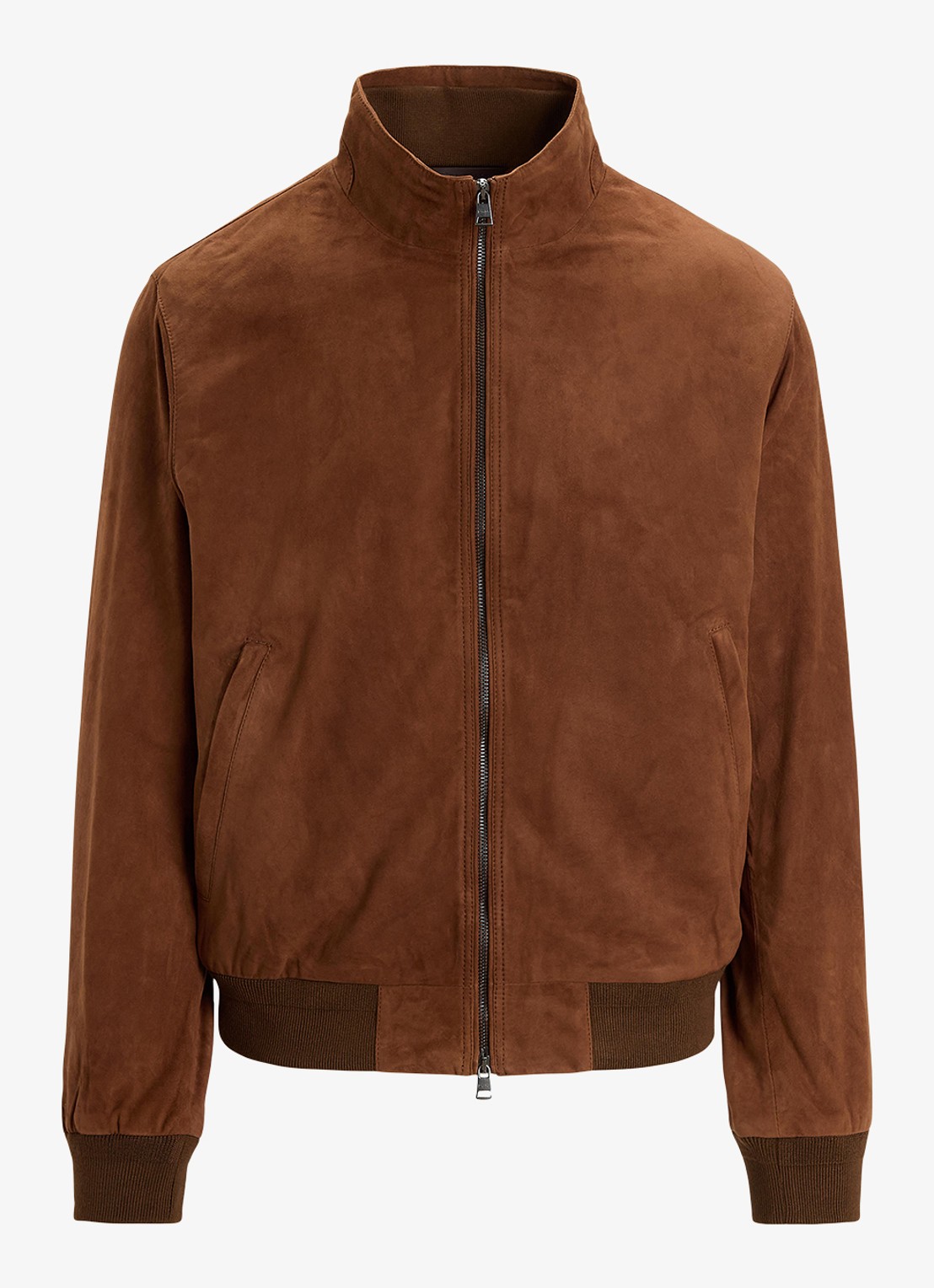 Ralph Lauren Charleton jack van geitensuède met opstaande kraag - voorkant pale russet / roestbruin