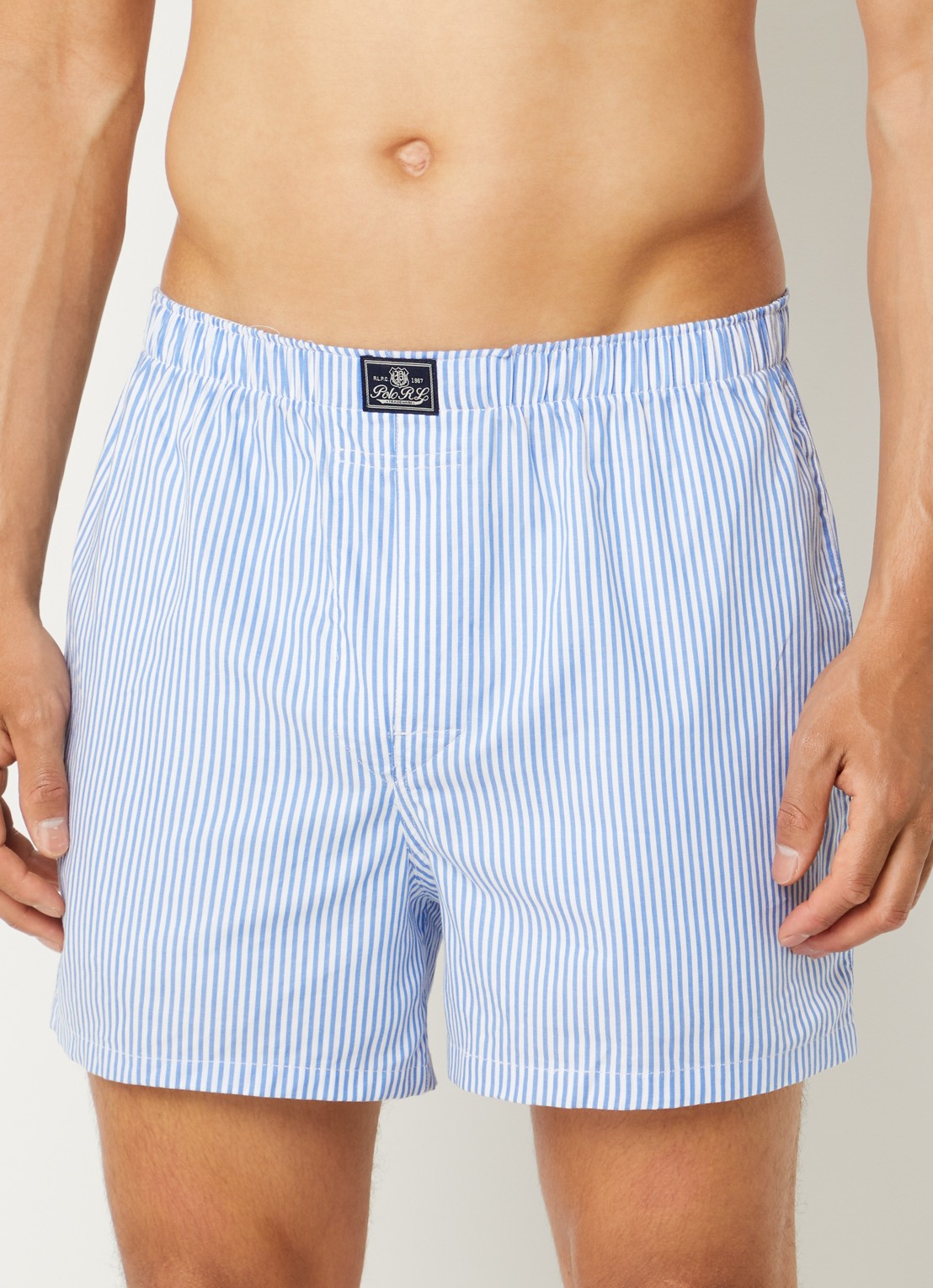 Ralph Lauren Classic boxershort van katoen in 3-pack - voorkant 3 blauw