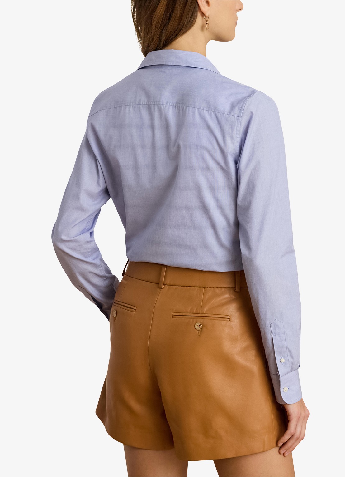 Ralph Lauren Classic fit blouse met logoborduring - achterkant lichtblauw