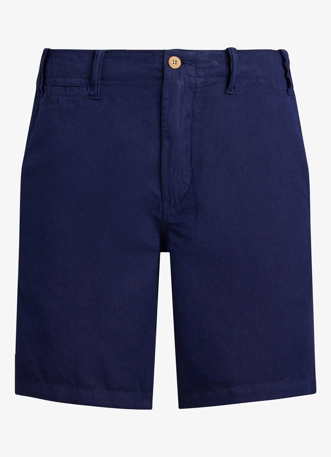Ralph Lauren Classic fit korte broek in linnenblend - voorkant 4 spring navy / donkerblauw