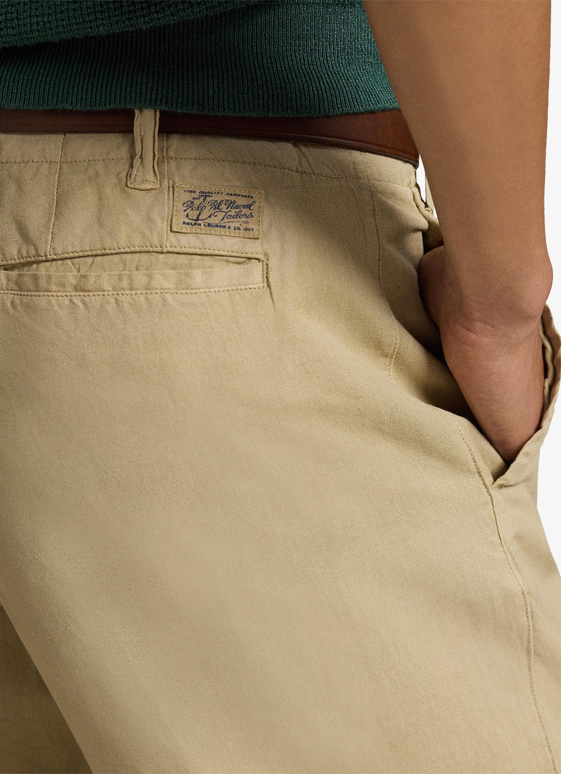 Ralph Lauren Classic fit korte broek in linnenblend - detail 5 coastal beige / beige