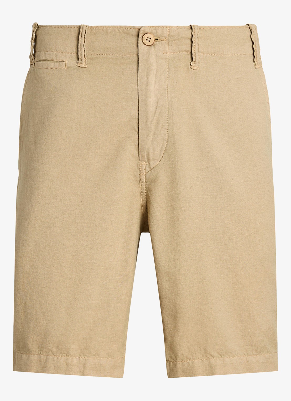Ralph Lauren Classic fit korte broek in linnenblend - voorkant coastal beige / beige