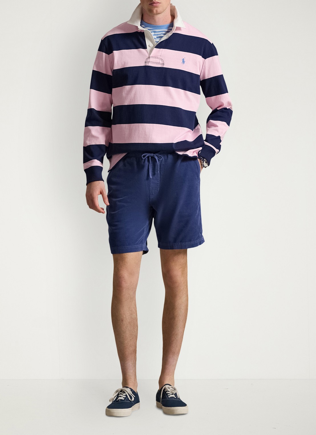 Ralph Lauren Classic fit korte broek van corduroy - voorkant 5 old royal-305i