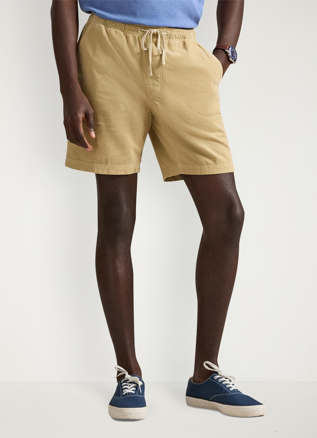 Ralph Lauren Classic fit korte broek van corduroy - detail 4 paddock tan-zyqp