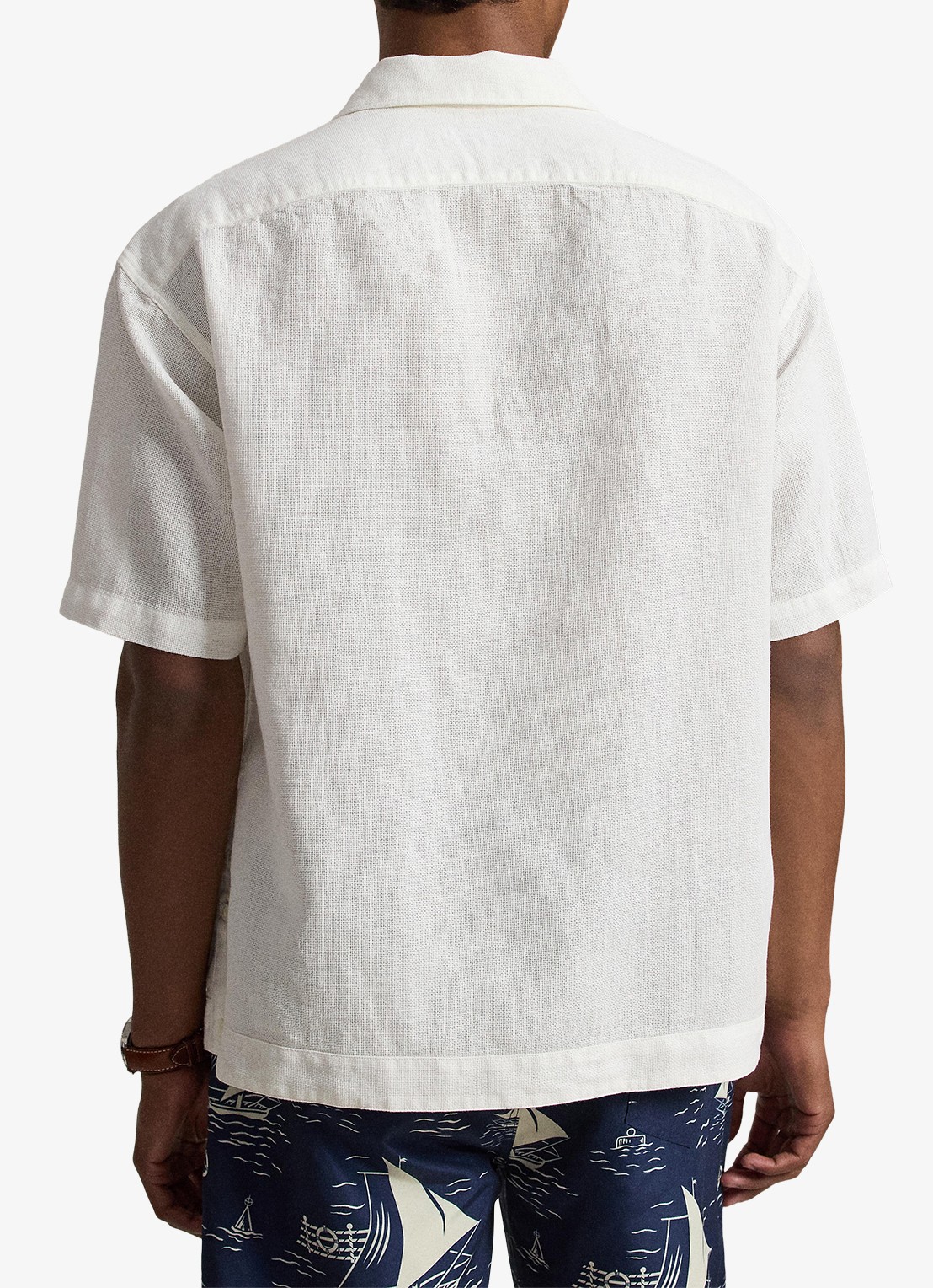 Ralph Lauren Classic fit linnen-katoenen overhemd - achterkant 5 white / wit