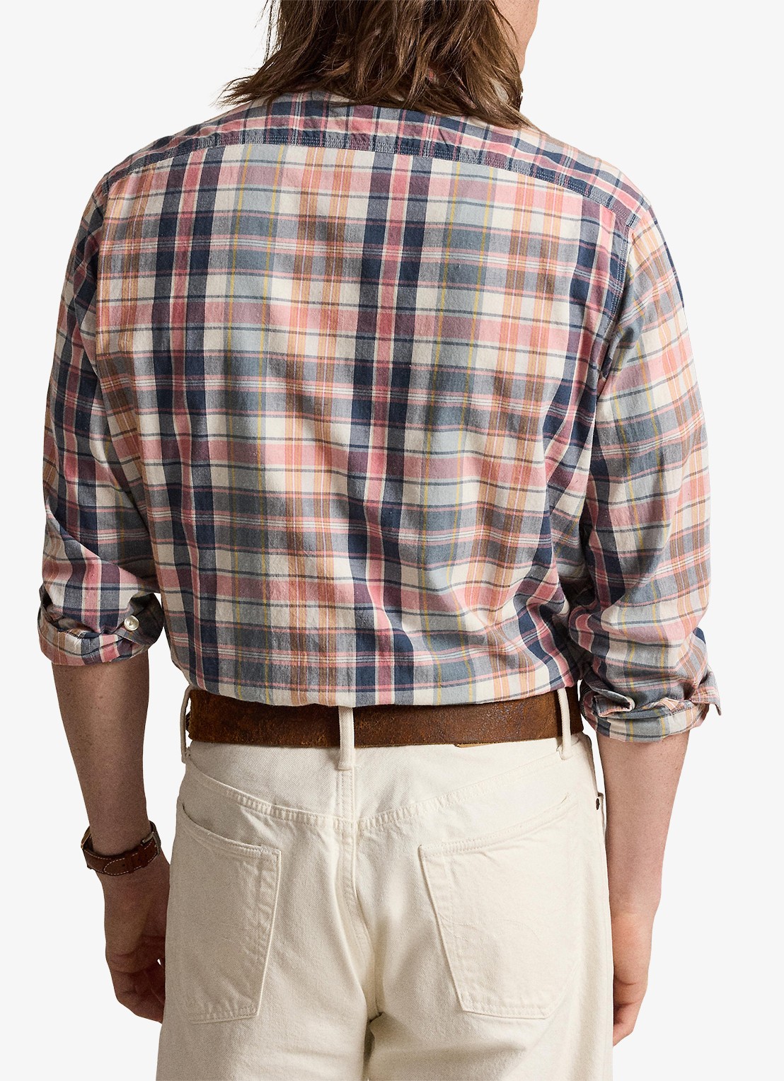 Ralph Lauren Classic fit madras overhemd met ruitprint - achterkant 5 grey navy multi / grijs