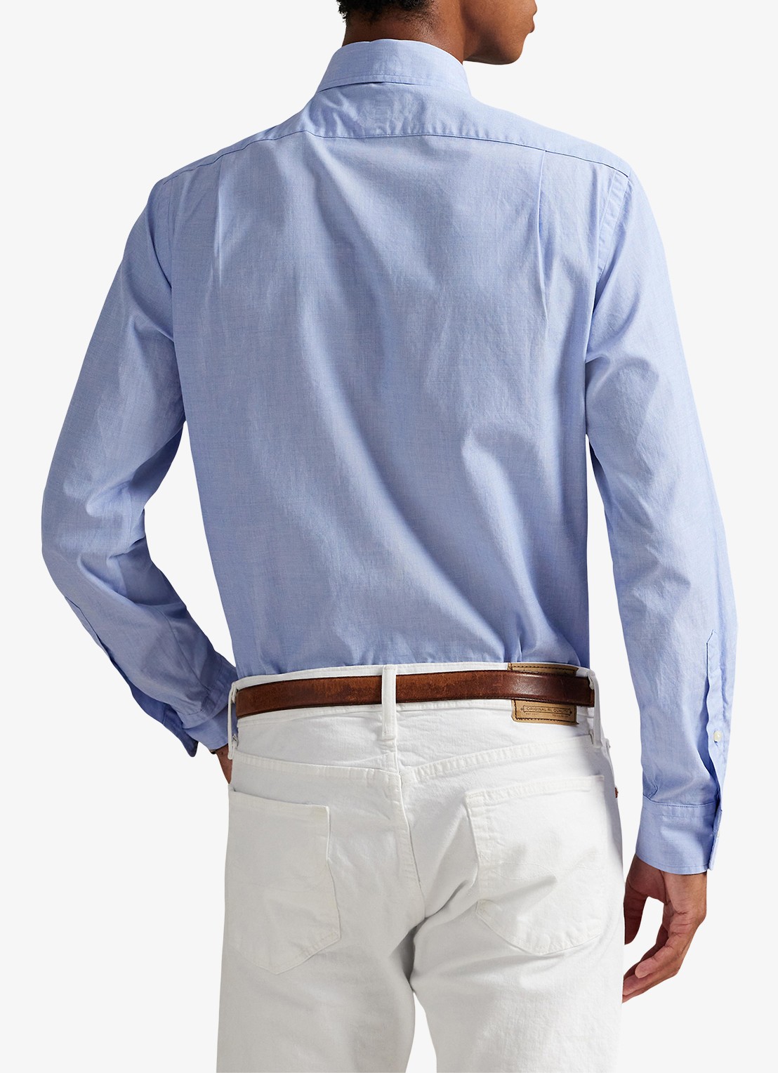 Ralph Lauren Classic fit overhemd met kent kraag - achterkant 5 blue white / lichtblauw